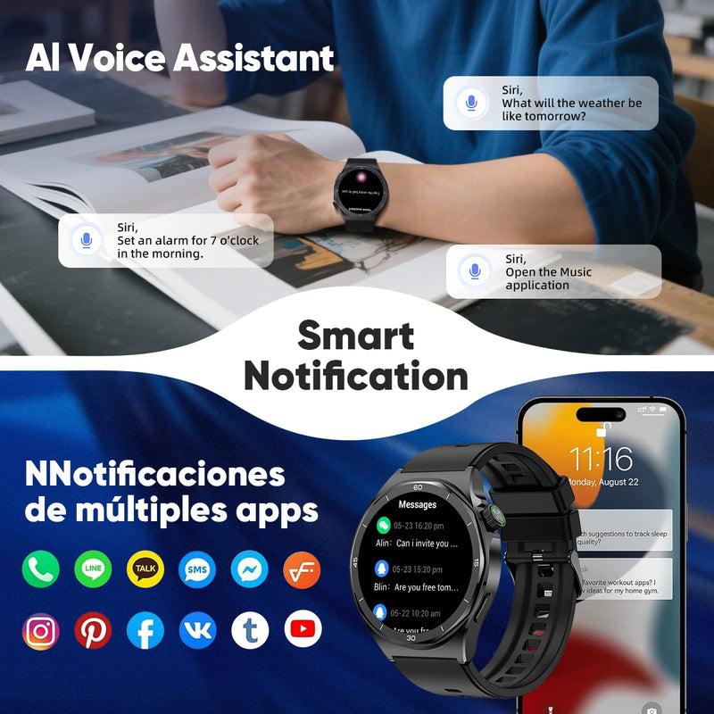 Relógio Smartwatch LIGE com Chamada Bluetooth, 100+ Modos Esportivos, Controle de Música e IP67 à Prova d’Água para Android e iOS