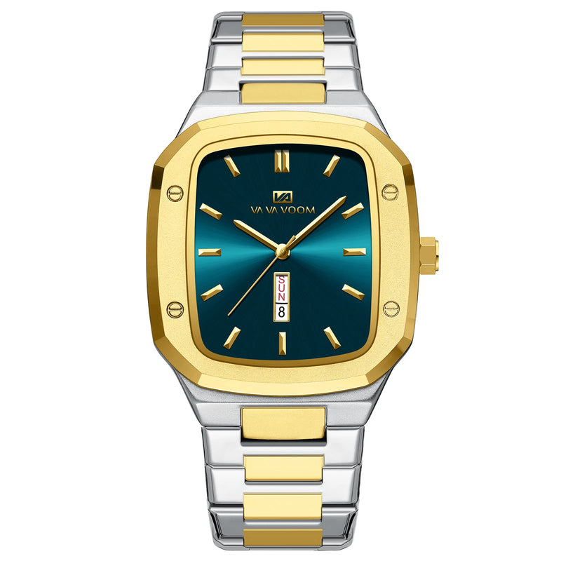 Relógio Masculino Quartz VA VA VOOM 2831 45mm Aço Inoxidável Calendário Automático Vidro SAFIRA