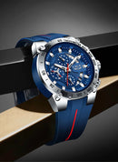 Relógio Masculino LIGE Esportivo Militar com Pulseira de Silicone