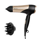 Secador de Cabelo Profissional 1800W 110/220V – Preto e Dourado, Potente