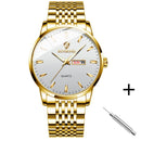 Relógio Masculino Quartz BINBOND Todo em Aço Inoxídavel, A Prova D'Agua,Vidro de SAFIRA, Calendário Automático e Visor Noturno.