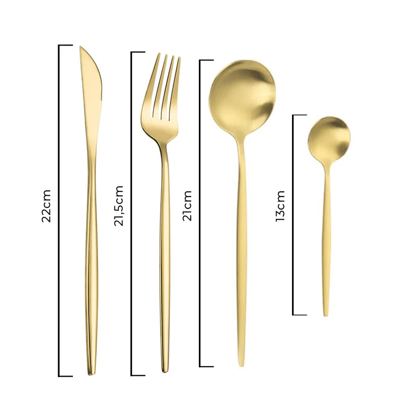 Jogo de Talheres 24 Peças em Aço Inoxidável – Kit Completo para Cozinha