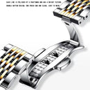 Relógio Masculino Quartz BINBOND Todo em Aço Inoxídavel, A Prova D'Agua,Vidro de SAFIRA, Calendário Automático e Visor Noturno.