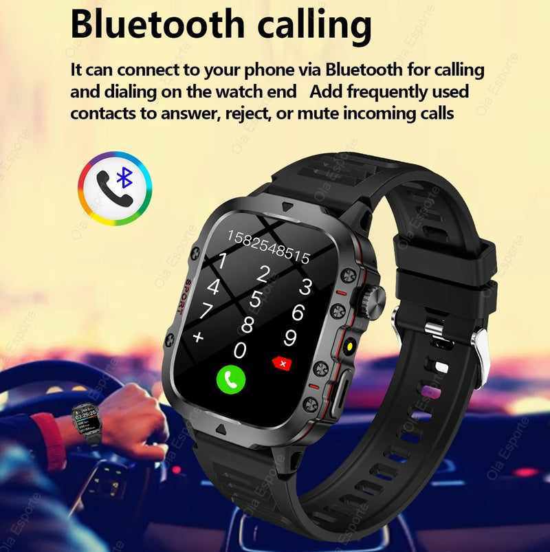 Smartwatch Militar Outdoor com GPS e Lanterna