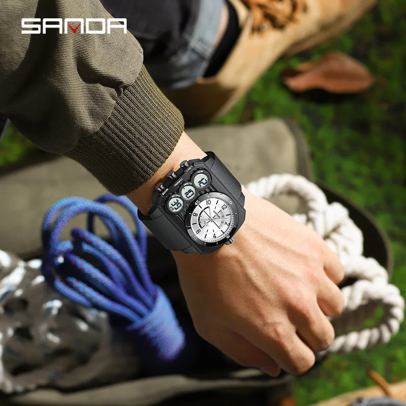 Relógio Quartz Digital SANDA 6237 Masculino