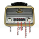 Caixa Som Retrô Rádio Fm Portátil Bluetooth Recarregável