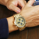 Relógio Masculino WWOOR de Luxo – Quartz Original, Aço Inoxidável, Dual Display, Esportivo e Impermeável