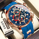 Relógio Masculino Poedagar Luxo Militar 898 – Quartzo, Cronógrafo, Calendário, Luminoso, À Prova d'Água com Pulseira de Silicone