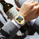 Relógio Masculino CHENXI Quadrado Clássico Multifuncional Cronógrafo Quartzo Luminoso à Prova d’Água