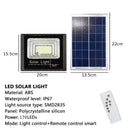 Refletor Solar LED 30W a 500W com Controle Remoto | Iluminação Externa IP67 à Prova d'Água