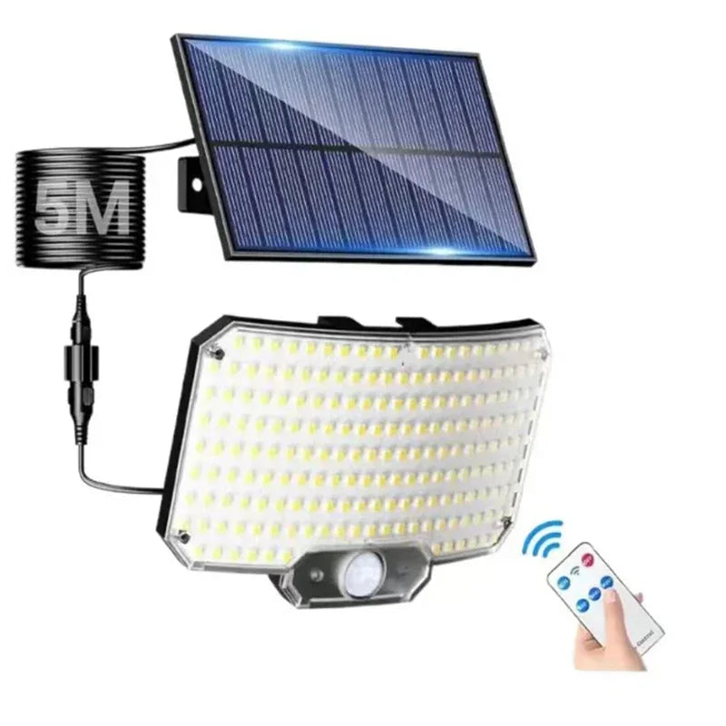 Lâmpada Solar Externa LED Super Brilhante com Sensor de Movimento, 3 Modos, IP65 à Prova d'Água