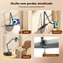 Suporte de Braço Articulado em Metal para Cabeceira – Ajuste 360°, Compatível com Celular e Tablet, Fácil Instalação
