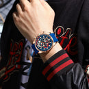 Relógio Masculino Poedagar Luxo Militar 898 – Quartzo, Cronógrafo, Calendário, Luminoso, À Prova d'Água com Pulseira de Silicone