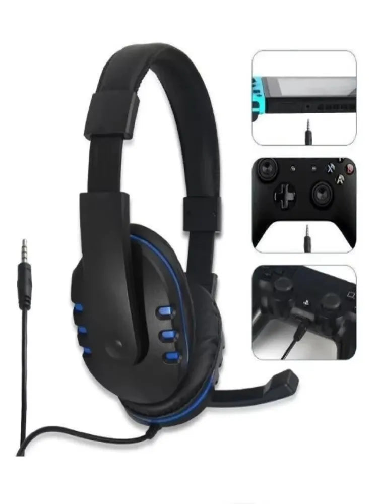 Fone de Ouvido Gamer com Fio 3,5mm – Compatível com PS4, PC e Celular, Microfone Integrado e Som de Alta Qualidade