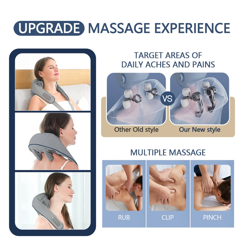 Massageador Elétrico Muscular – Para Pescoço, Costas e Corpo, Alívio de Tensões e Relaxamento Completo