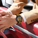 Relógio Masculino POEDAGAR Luxo Original Quartzo Cronógrafo Impermeável com Pulseira de Couro