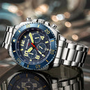 Relógio BANGWEI BW8818 Quartzo Masculino 44mm Aço Inoxidável com Vidro de Safira