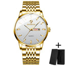 Relógio Masculino Quartz BINBOND Todo em Aço Inoxídavel, A Prova D'Agua,Vidro de SAFIRA, Calendário Automático e Visor Noturno.