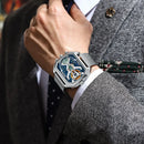 Relógio POEDAGAR E106 Quartz Digital Masculino 45mm Aço Inoxidável Vidro de SAFIRA