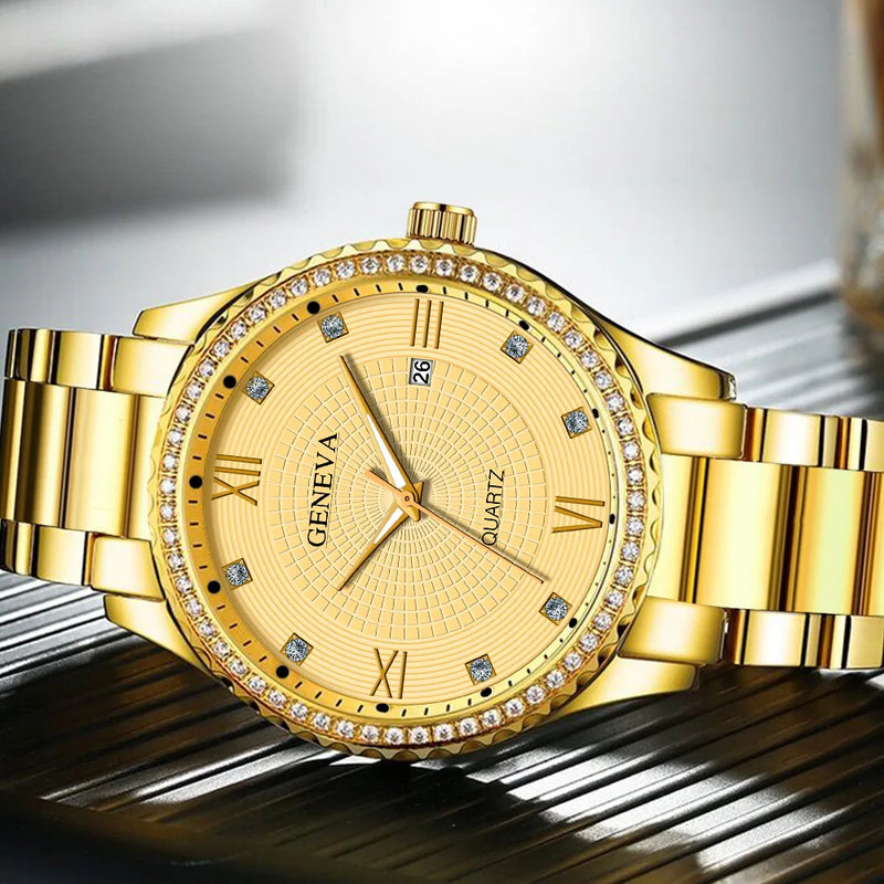 Relógio Masculino Luxo Quartzo – Aço, Esportivo, à Prova d’Água Elegante
