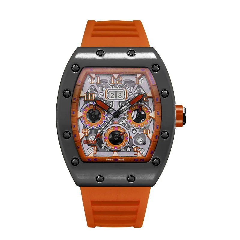 Relógio Masculino de Luxo Quartz 44mm  Luminoso  À Prova d'Água com Vidro de SAFIRA