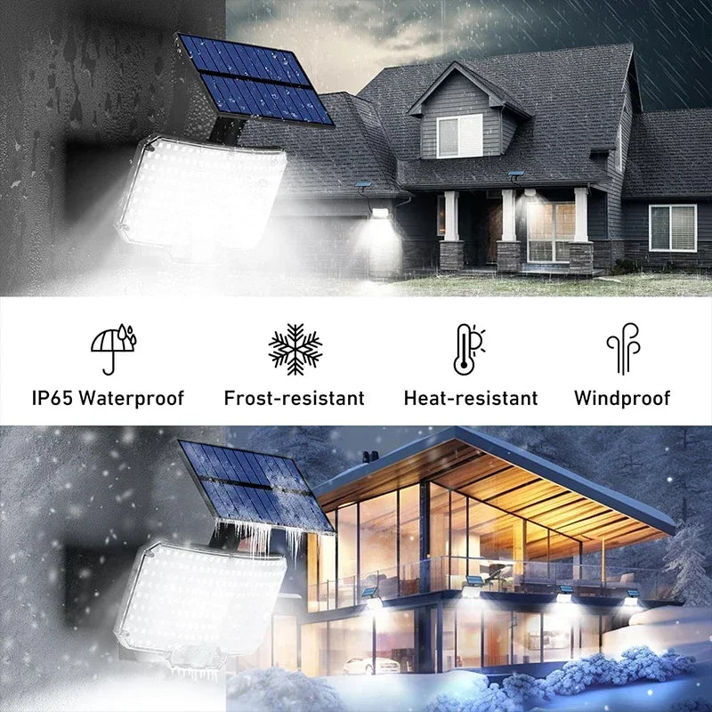 Lâmpada Solar Externa LED Super Brilhante com Sensor de Movimento, 3 Modos, IP65 à Prova d'Água