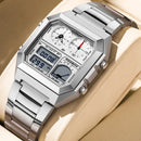 Relógio FOXBOX Masculino Digital Luxo em Aço Inoxidável