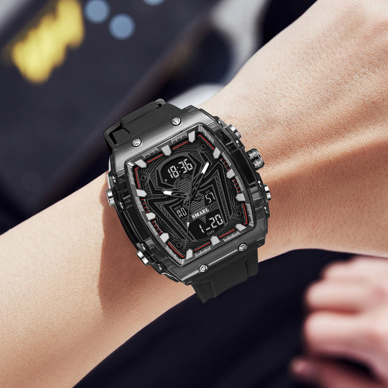 Relógio Masculino Esportivo 8116 Digital Retangular à Prova d’Água 50M com Duplo Horário