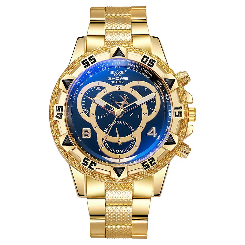 Relógio QUARTZ Masculino de Aço Inoxidável 45mm