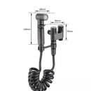 Kit Pistola Pulverizadora Preta para Vaso Sanitário – Bico Duplo com Saída de Água Separada, Conjunto para Banheiro