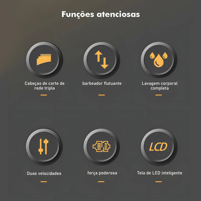 Barbeador Elétrico Masculino Profissional – Cortador de Cabelo, Shaver, À Prova d'Água para Barbear e Aparar