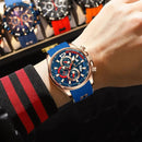 Relógio Masculino Poedagar Luxo Militar 898 – Quartzo, Cronógrafo, Calendário, Luminoso, À Prova d'Água com Pulseira de Silicone