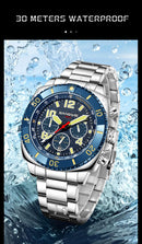 Relógio Masculino BANGWEI Luxo Esportivo Cronógrafo 30M à Prova d’Água