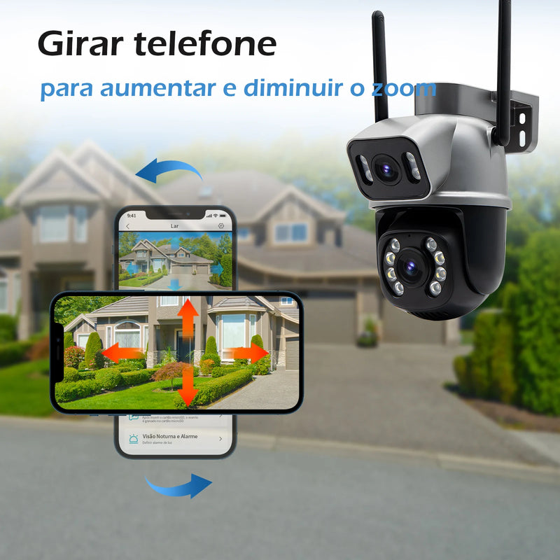 Câmera de Segurança Wi-Fi Icsee 4K 3+3MP – Externa, Alta Resolução, Monitoramento Remoto e Instalação Fácil
