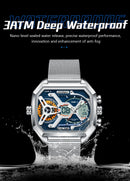 Relógio POEDAGAR E106 Quartz Digital Masculino 45mm Aço Inoxidável Vidro de SAFIRA