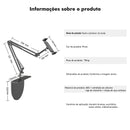 Suporte de Braço Articulado em Metal para Cabeceira – Ajuste 360°, Compatível com Celular e Tablet, Fácil Instalação