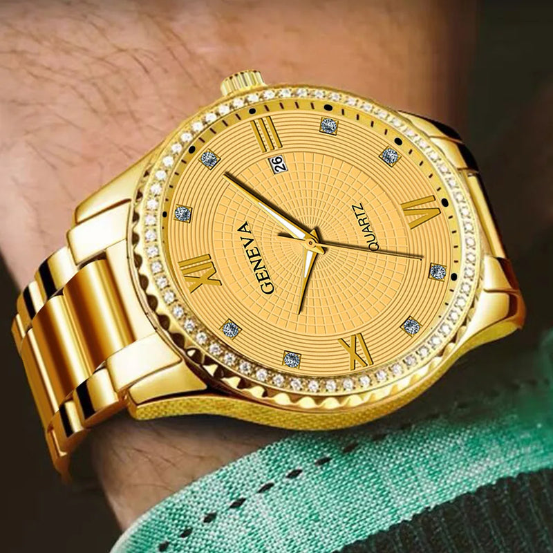 Relógio Masculino Luxo Quartzo – Aço, Esportivo, à Prova d’Água Elegante