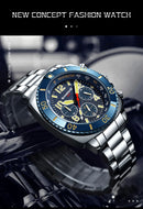 Relógio Masculino BANGWEI Luxo Esportivo Cronógrafo 30M à Prova d’Água