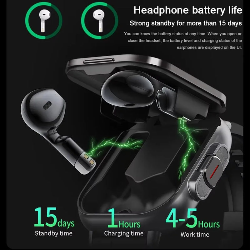 Smartwatch 2 em 1 com Fones de Ouvido TWS