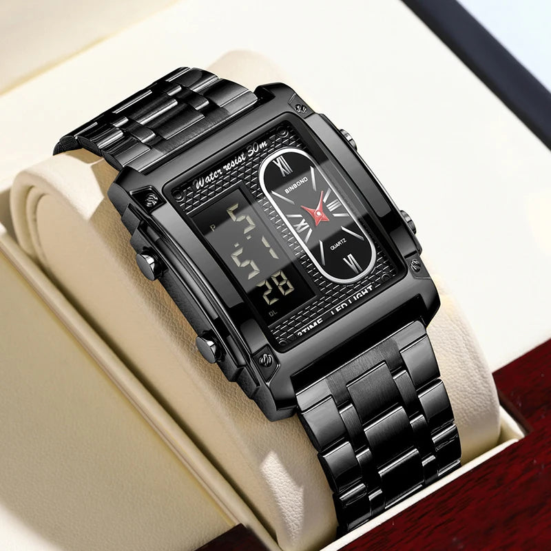 Relógio UTHAI H37 Quartz Masculino Aço Inoxidável com Vidro de SAFIRA