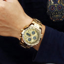 Relógio Masculino WWOOR de Luxo – Quartz Original, Aço Inoxidável, Dual Display, Esportivo e Impermeável