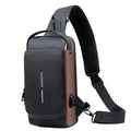 Mochila De Peito Masculina À Prova D'água Com Trava De Código Usb Alta Qualidade