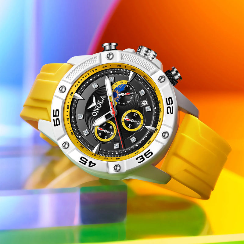Relógio Masculino ONOLA Militar Casual Multifuncional Quartzo Fluorescente à Prova d’Água