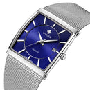 Relógio Masculino Quartz WWOOR-8831 Aço Inoxidável Calendário Automático Vidro SAFIRA