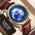 LIGE Relogio Quartz Masculino Global Ocean