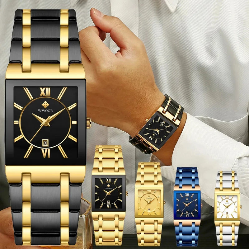 Relógio Masculino WWOOR 8858GB – Quartz Japonês, Design Luxuoso e Alta Resistência