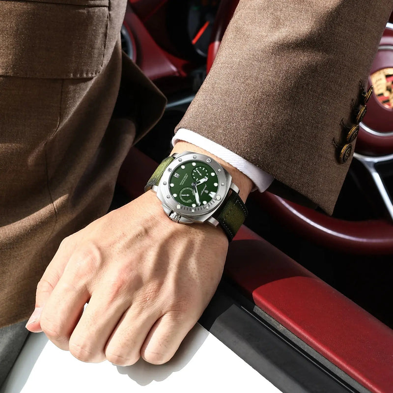 Relógio Masculino POEDAGAR Militar à Prova D’Água com Data e Pulseira Nylon/Couro