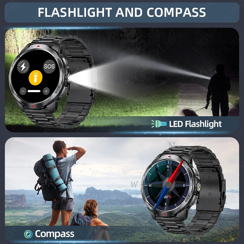 Smartwatch LIGE BWKT88 Masculino – Tela AMOLED 1.7", Bluetooth 5.3, À Prova D'Água, Chamadas e Monitoramento de Saúde