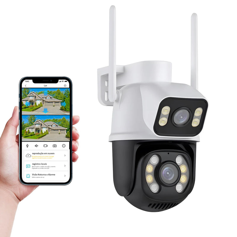 Câmera de Segurança Wi-Fi Icsee 4K 3+3MP – Externa, Alta Resolução, Monitoramento Remoto e Instalação Fácil