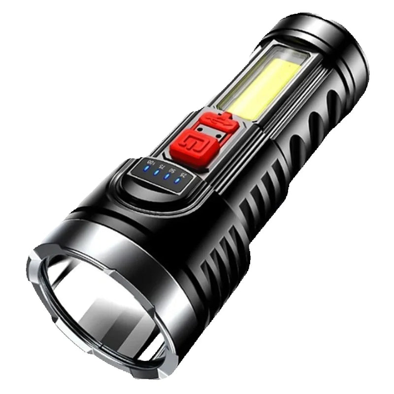 Lanterna Recarregável USB Alta Potência OSL COB Branca Forte Resistente Portátil Camping Emergência Iluminação LED Preto Longa